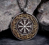 Wisior Kompas Talizman Vikinga ze Splotami Słowiańskimi stal nierdzew 316L