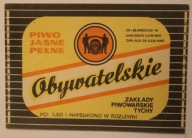 ETYKIETA - PIWO JASNE PEŁNE Obywatelskie - ZAKŁADY PIWOWARSKIE TYCHY