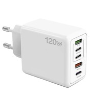 SZYBKA ŁADOWARKA SIECIOWA iPHONE SAMSUNG XIAOMI USB-C 120W QC3.0 5-PORTÓW