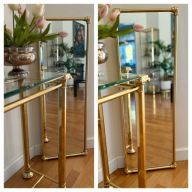 Złote mosiężne lustro vintage