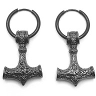 Kolczyki MŁOT THORA czarne