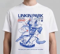 Linkin Park Bahrain Tour t-shirt unisex biała bawełna (dł-67 cm szer-50 cm)