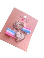 Mini spineczki do włosów serduszka handmade 2 szt.