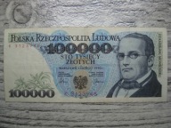 BANKNOT PRL 100000 ZŁOTYCH 1990 ROK S. MONIUSZKO