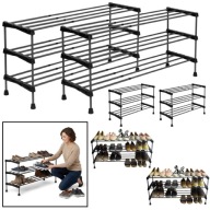 ZESTAW 2x SZAFKA NA BUTY CZARNA REGULOWANA METALOWA GOCKOWIAK 93x46x29 CM