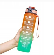 BUTELKA MOTYWACYJNA NA WODĘ BIDON SPORTOWY Z MIARKĄ SIŁOWNIA FITNESS 1000ML