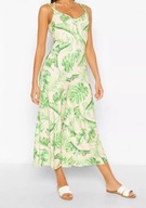 Boohoo kombinezon NA LATO SPODNIE z szerokimi nogawkami wzór liście 38 M