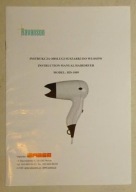 RAVANSON SUSZARKA DO WŁOSÓW INSTRUKCJA + GWARANCJA