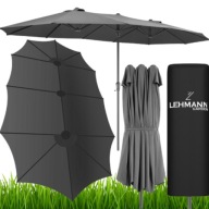 PARASOL OGRODOWY DUŻY 445cm 12 ŻEBER UV 80 STABILNY MOCNY + POKROWIEC