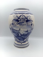 Delft wazon z 1930 roku - malowany kobaltem pod szkliwieniem duży 21cm