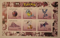 POKEMON - CIEKAWY BLOCZEK - 6 ZNACZKÓW - KIRGISTAN 2000 rok