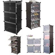 SZAFKA MODUŁOWA NA BUTY 6 POZIOMÓW METAL PLASTIK CZARNA