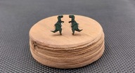 Kolczyki drewniane DINOZAURY T-REX