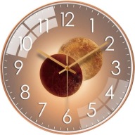 ZEGAR ŚCIENNY 30 CM CICHY BEZGŁOŚNY DUŻE CYFRY SZKLANA TARCZA NOWOCZESNY