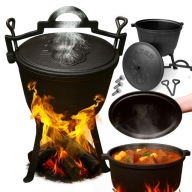 Kociołek żeliwny węgierski garnek myśliwski ognisko grill 5l