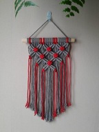 Makrama wisząca ozdoba na ścianę. Średnia, dwa kolory