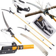 SEKATOR DO GAŁĘZI DRZEW OGRODOWY TELESKOPOWY WYSIĘGNIK WYSOKI 2,4m PIŁA 2w1