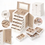 SZKATUŁKA NA BIŻUTERIĘ DUŻA XLL ORGANIZER KUFER NA NASZYJNIKI PIERŚCIONKI