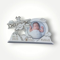 METRYCZKA RAMKA NA ZDJĘCIE PREZENT CHRZEST ROCZEK UPOMINEK PAMIĄTKA GRAWER