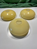 Zestaw 3 kloszy "Beret" miodowe szkło Art Deco / PRL