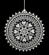 Zawieszka ozdoba na okno szydełkowa 20cm biała (Z157)