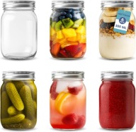 ZESTAW 6 SŁOIKÓW MASON 500ML SZKLANE SZCZELNE NA PRZETWORY KUCHNIA