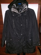 Kurtka zimowa Barbara Lebek 50 52 przejściówka futro czarna parka jak nowa