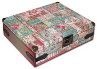 DUŻA HERBACIARKA drewniana PATCHWORK 12 przegród