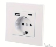Gniazdo elektryczne USB-c USB-a kontakt gniazdko białe Smart nowoczesne