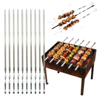 METALOWE SZPIKULCE DO SZASZŁYKÓW 60CM OD OGNISKA DO GRILLA 10SZT STALOWE