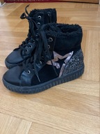 TRZEWIKI BOTKI ILOVE DEEZE(35) CZARNE BROKAT OCIEPL FUT SUWAK GRUBS PODESZ