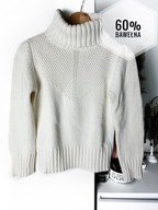 Kremowy gruby sweter z golfem Filippa K bawełniany skandynawski minimalizm