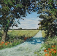 Polna droga" obraz olejny na płótnie 30x30cm , oryginał Garncarek Al,,,