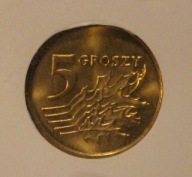 5 GR GROSZY 2000 GCN MS68 - ODWROTKA 180 STOPNI - PRAWDZIWY RARYTAS, UNIKAT