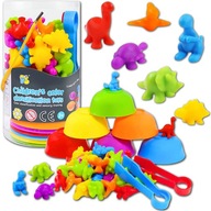 ZESTAW MONTESSORI DO NAUKI LICZENIA I ROZPOZNAWANIA KOLORÓW EDUKACYJNA GRA