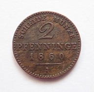 Prusy 2 pfenninge 1860 A
