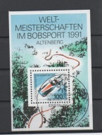 Znaczek Blok Niemcy Mistrzostwa Świata Bobsleje 1991r. Stempel
