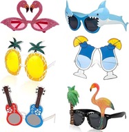 Imprezowe Okulary 6 szt Tropikalne Hawajskie na Przyjęcia Fotobudka