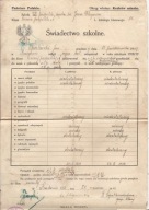 KRAKÓW PODGÓRZE -ŚWIADECTWO SZKOLNE ROK 1918/1919 PAŃSTWO POLSKIE