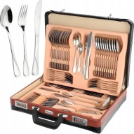 ROSSNER SZTUĆCE ZESTAW SZTUĆCÓW W WALIZCE 72EL SERWIS OBIADOWY NA 12 OSÓB