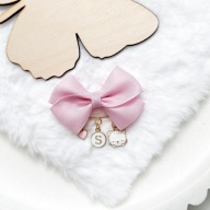 Kokardka z Literką Broszka Do Wózka Prezent Baby Shower Handmade