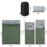 Śpiwór Costway OP3650GN 150 cm x 220 cm Lewy i prawy