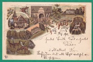 Pszczyna , Pless, Promnice, wieloobrazkowa, GRUSS, litografia, 1901