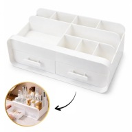 Organizer na Kosmetyki Szkatułka z Szufladkami Biały Pojemnik Biurkowy XXL