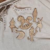 Drewniane ozdoby świąteczne Dziadek do Orzechów (zestaw 6 szt)