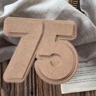 Zestaw baza + 3 wzorniki kraft – kartka 75 handmade – prezent jubileusz
