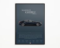 PLAKAT MASERATI GHIBLI MODENA IDEALNY NA PREZENT OBRAZ NA ŚCIANE A3