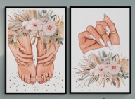 A2 ZESTAW DWÓCH PLAKATÓW PLAKAT DO SALONU MANICURE PEDICURE, PAZNOKCIE