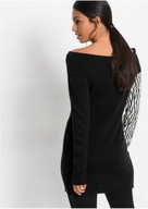 Tanio !_NOWY 289zł MODNY czarny sweter odkryte ramiona_WYGODNY stylowy_r.44