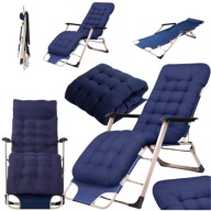 LEŻAK OGRODOWY ROZKŁADANY Z PODUSZKĄ PLAŻOWY SKŁADANY FOTEL TURYSTYCZNY